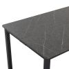 Disassemble rectangular dining table with straight feet MDF grey PVC marble surface 120*76*76cm N101