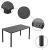 Disassemble rectangular dining table with straight feet MDF grey PVC marble surface 120*76*76cm N101