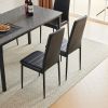 Disassemble rectangular dining table with straight feet MDF grey PVC marble surface 120*76*76cm N101