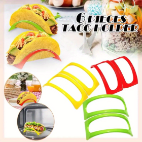 3/6pcs, Mexican Muffin Bracket, Taco Pancake Rack, Taco Holder, Kitchen Food Grade Corn Roll Rack (color: 6 Pieces Of Red, Yellow And Green)