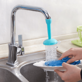1pc Kitchen Faucet; Adjustable Tap; Extender Faucet; Saving Water Splash-Proof Water Outlet Shower Head Water Filter Sprinkler (color: Blue)