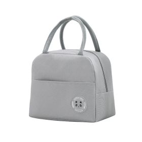 1pc Insulated Lunch Bag; Portable Large Capacity Waterproof Leakproof Reusable Lunch Tote Bag; For Travel Work School (color: Grey)