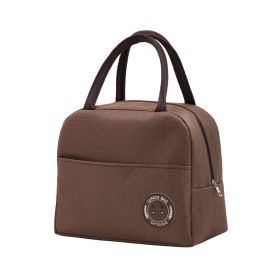 1pc Insulated Lunch Bag; Portable Large Capacity Waterproof Leakproof Reusable Lunch Tote Bag; For Travel Work School (color: Brown)