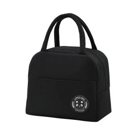1pc Insulated Lunch Bag; Portable Large Capacity Waterproof Leakproof Reusable Lunch Tote Bag; For Travel Work School (color: Black)