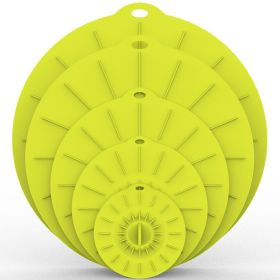 5pcs Silicone Fresh-keeping Cover; Microwave Oven Heating Cover; Food Dust-proof Splash-proof Bowl Cover Set; Kitchen Supplies (color: E.)