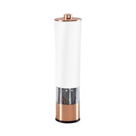 1PCS Electric Grinder Built In Light Adjustable Grind Size Stainless Steel Mill For Salt Pepper Spices Kitchen Tools (color: rose white gold)