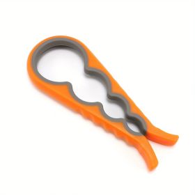 1pc Four-in-One Multifunctional Lid Opener - Labor-Saving Canning Device for Bottles, Cans, and Jars - Kitchen Life Supplies (color: Orange)