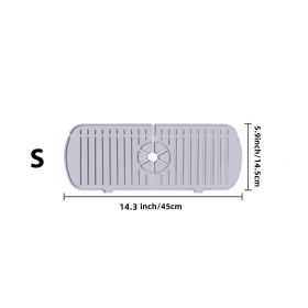 1pc Silicone Sink Faucet Mat Splash Guard; Kitchen Sink Draining Pad Behind Faucet Dish Drying Mat For Countertop; Bathroom; Farmhouse (color: Light Gray)