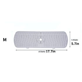 1pc Silicone Sink Faucet Mat Splash Guard; Kitchen Sink Draining Pad Behind Faucet Dish Drying Mat For Countertop; Bathroom; Farmhouse (color: gray)