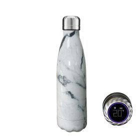 Aquaala UV Water Bottle With Temp Cap (color: GRAY MARBLE # 6)