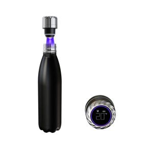 Aquaala UV Water Bottle With Temp Cap (color: BLACK ROCK # 2)