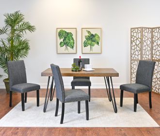 Amisos 5-Piece Dining Set, Hairpin Dining Table with 4 Chairs, 3 Color Options (color: as Pic)