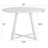 Varna 5-Piece Round Dining Set, Trestle Dining Table with 4 Stylish Chairs