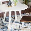 Varna 5-Piece Round Dining Set, Trestle Dining Table with 4 Stylish Chairs