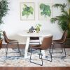 Varna 5-Piece Round Dining Set, Trestle Dining Table with 4 Stylish Chairs