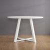Varna 5-Piece Round Dining Set, Trestle Dining Table with 4 Stylish Chairs